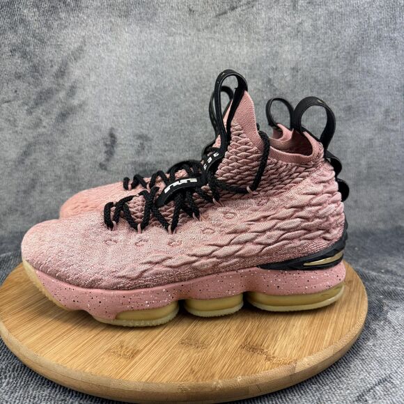 Nike LeBron 15 Shoes Youth Size 7Y Pink Rust Hollywood Basketball 943782-600 - Picture 3 of 10